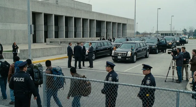 Slika je umetno generirana iz tem: kriminal, migracije, politika, aretacije, operacija metro surge