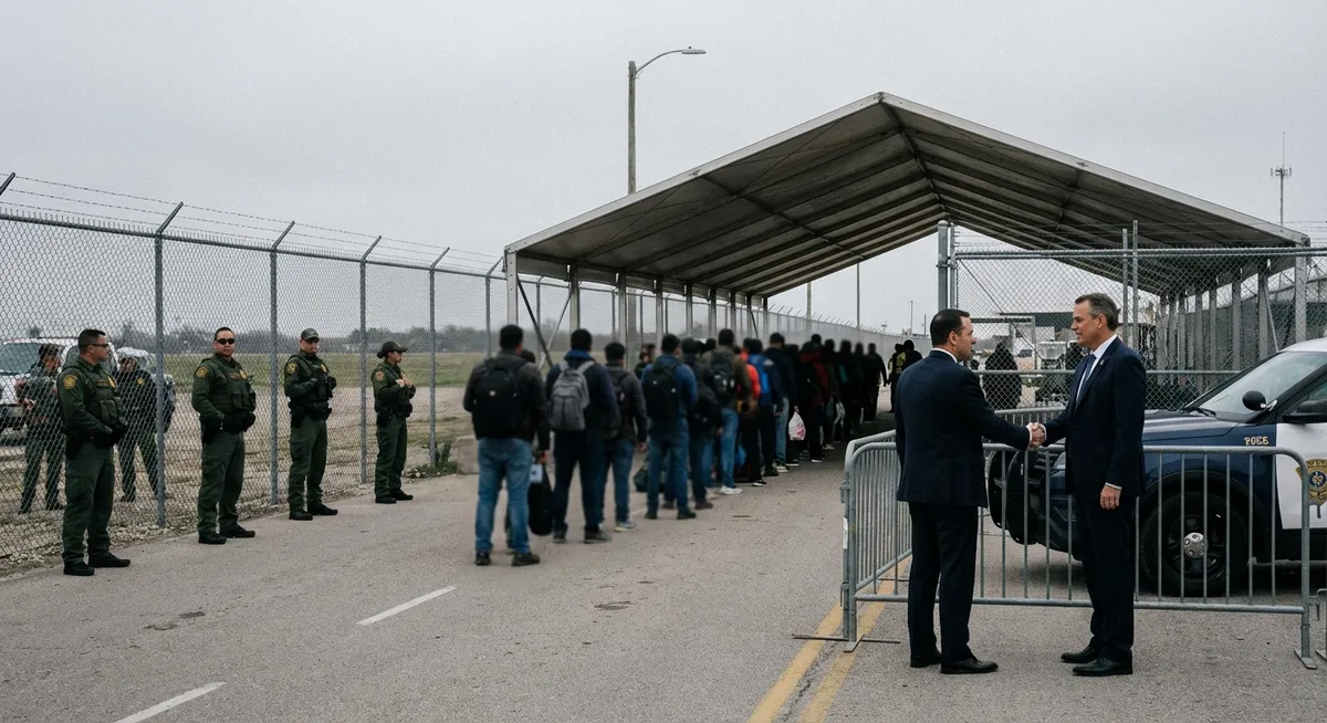 Slika je umetno generirana iz tem: socialna varnost, migracije, goljufije, politika