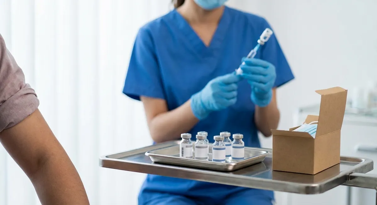 Slika je umetno generirana iz tem: cepiva, medicina, imunoterapija, onkologija, covid-19