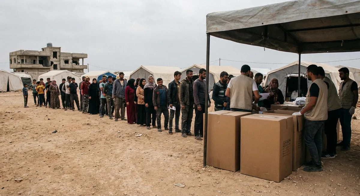 Slika je umetno generirana iz tem: konflikti, otrokove pravice, kršitve pravil, humanitarna pomoč, varnost otrok, otroci, vojne, nasilje, humanitarne krize