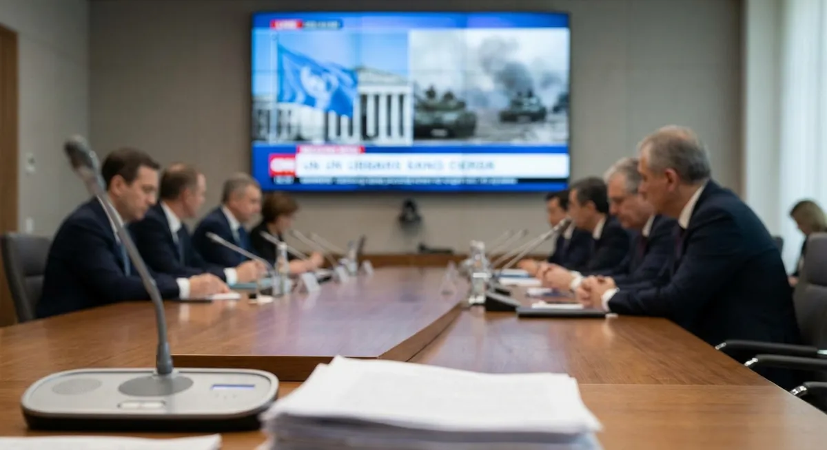 Slika je umetno generirana iz tem: diplomacija, terorizem, mednarodni odnosi, oboroženi spopadi