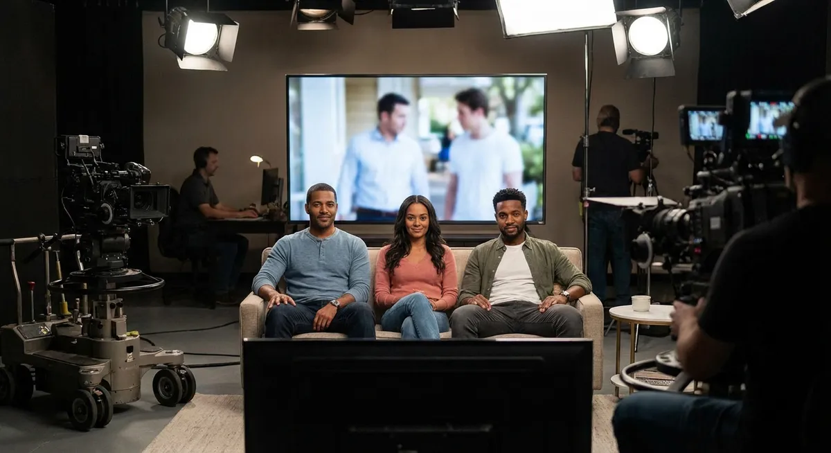 Slika je umetno generirana iz tem: odhodi, televizijske serije, televizija, igralci