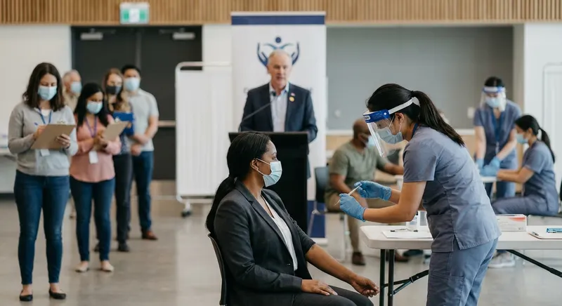 Slika je umetno generirana iz tem: regulacije, politika, cepljenje, cepiva, varnost, zdravje, javno zdravstvo