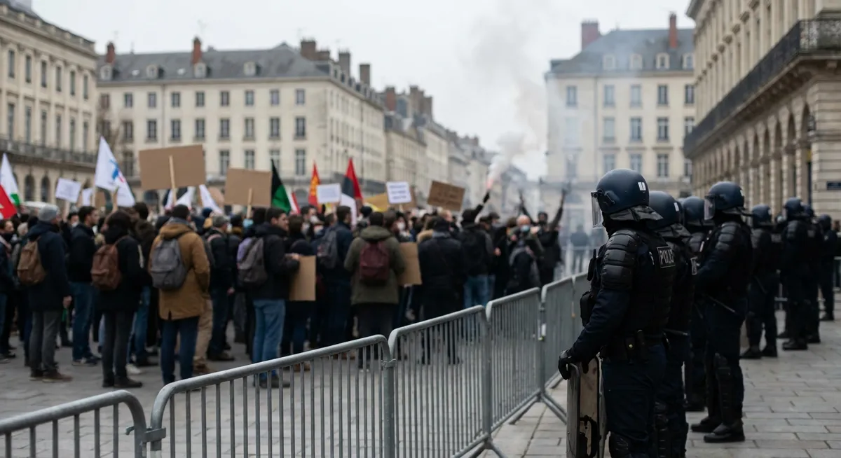 Slika je umetno generirana iz tem: plače, nemiri, policijsko nasilje, solidarnost, svoboda tiska, policija, ženske, ekonomska neenakost, migracije, spominske slovesnosti, protesti, pomoč, represija, umetnost, človekove pravice, politika, politična nestabilnost, dostava hrane, korupcija, vojska, socialna problematika