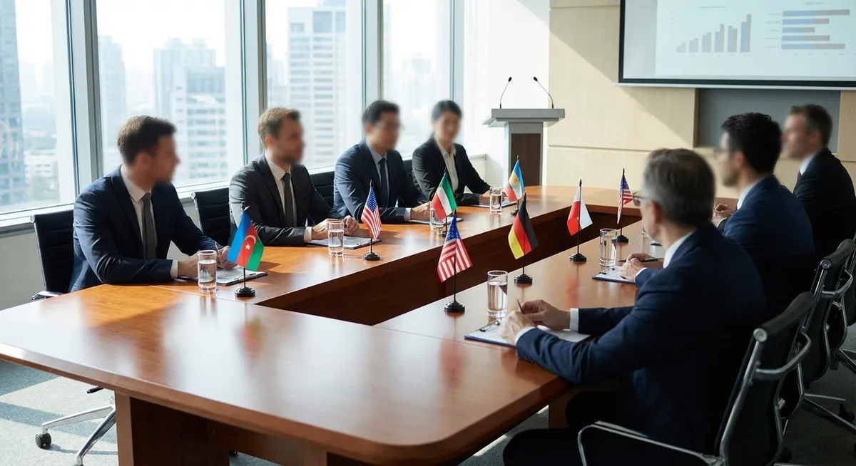 Slika je umetno generirana iz tem: vojna tehnologija, mednarodni odnosi, politika, obramba