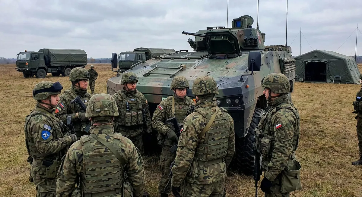 Slika je umetno generirana iz tem: mednarodni odnosi, obramba, vojska