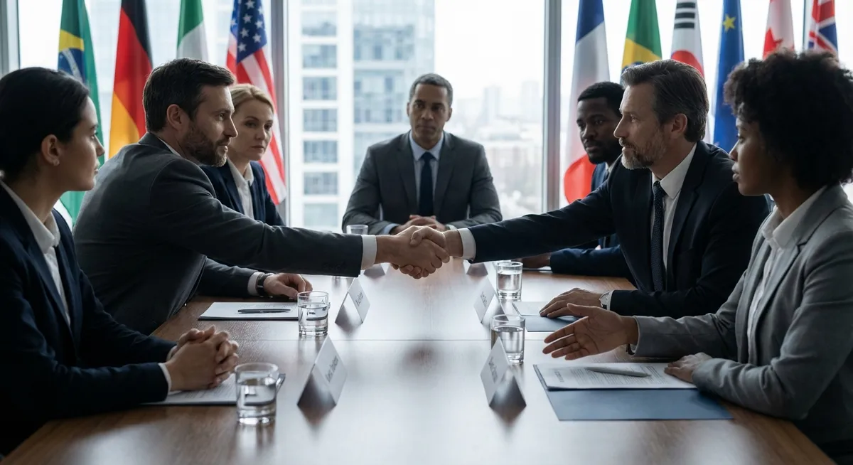 Slika je umetno generirana iz tem: vojne, terorizem, palestinsko-izraelski konflikt, diplomacija, pogajanja, mednarodni odnosi