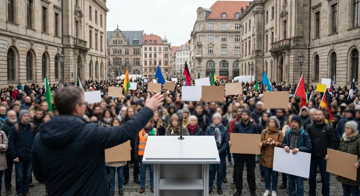 Slika je umetno generirana iz tem: študentske pravice, svoboda govora, migracije, izobraževanje, protesti