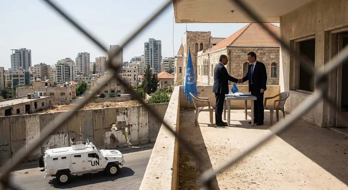 Slika je umetno generirana iz tem: srečanja voditeljev, izrael, mir, nobelove nagrade, združene države amerike, palestina, spori, mednarodni odnosi, politika, palestinsko-izraelski konflikt, izmenjava ujetnikov, diplomacija, premirje, pogajanja, talci, obiski