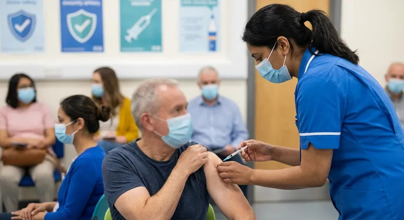 Slika je umetno generirana iz tem: cepljenje, hepatitis, javno zdravstvo, zavarovalništvo