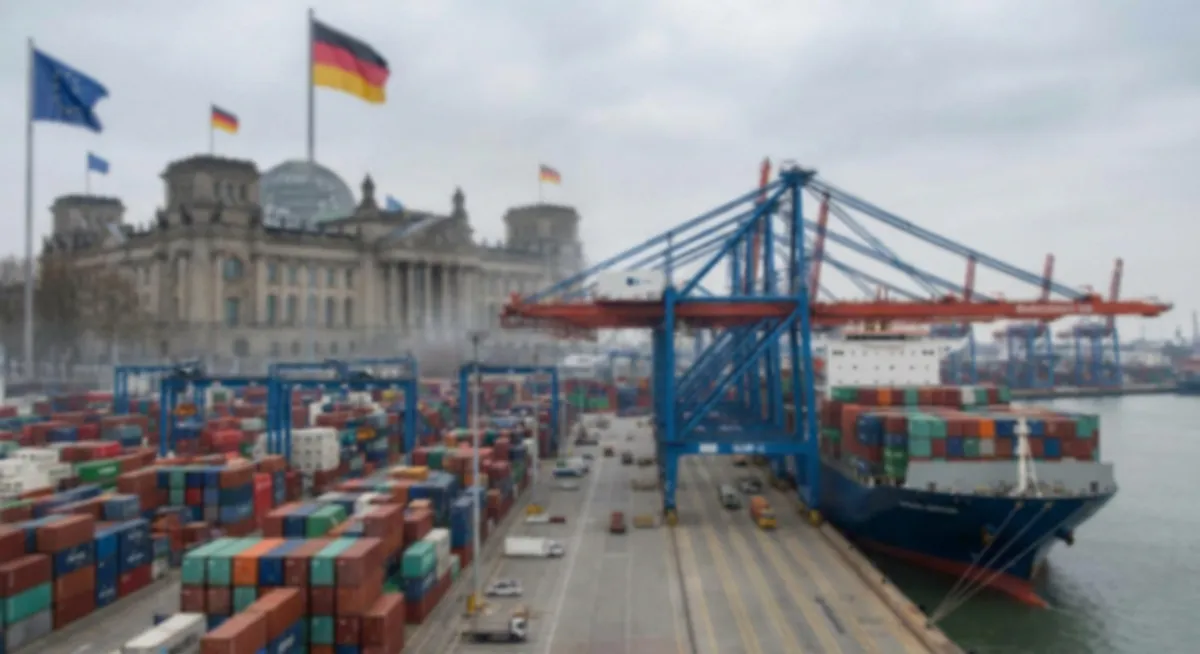 Slika je umetno generirana iz tem: carine, trgovina, sodstvo, politika