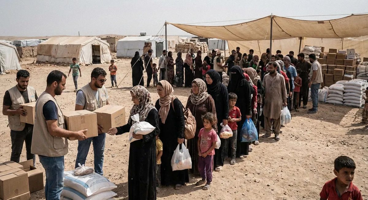 Slika je umetno generirana iz tem: humanitarna pomoč, varnostni svet zn, gaza, krizno upravljanje, priznanja, obtožbe o oviranju pomoči, štipendije, lakota, združeni narodi, nasilje, protesti, napadi na bolnišnice, vojne, oboroženi spopadi, palestinsko-izraelski konflikt, humanitarne krize, smrti, otroci, izobraževanje, mednarodne obsodbe, pomoč palestincem, pomoč, krize, mednarodni odnosi, državljanstvo palestine