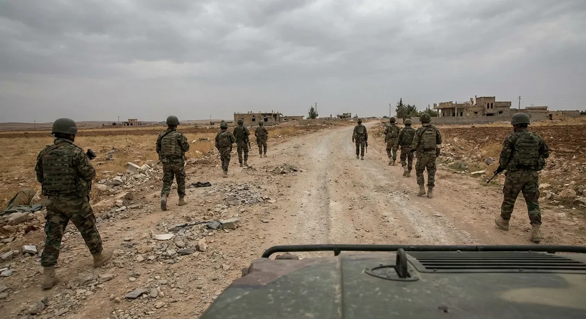 Slika je umetno generirana iz tem: vojne, obramba, spopadi