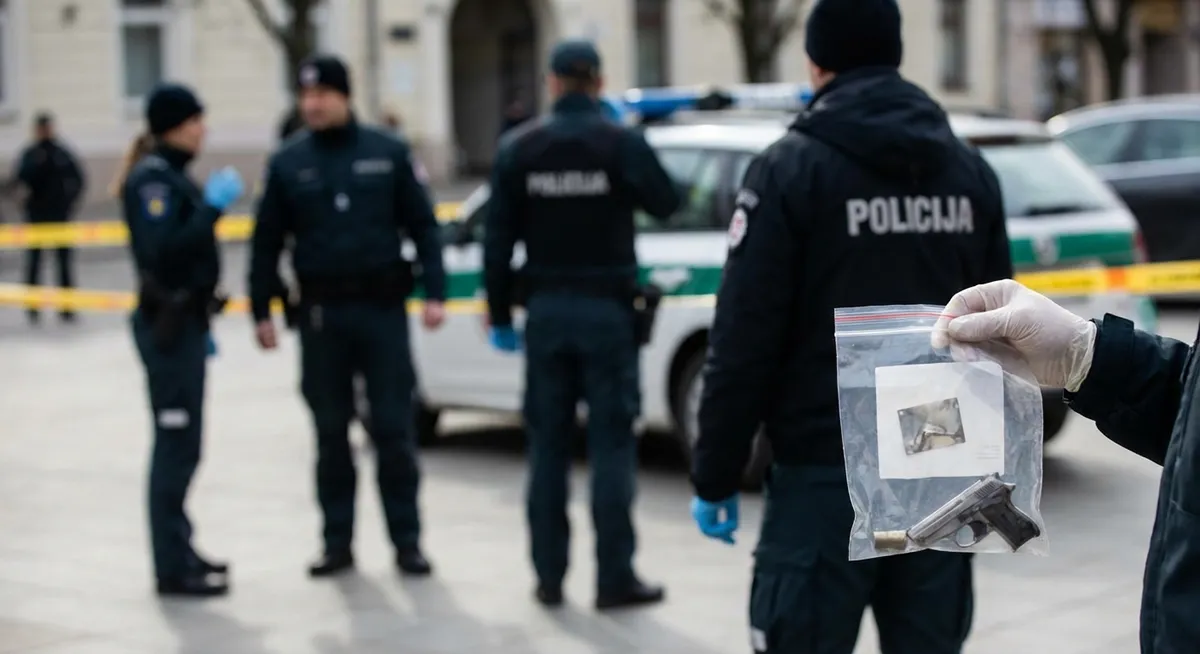 Slika je umetno generirana iz tem: kriminal, preiskave, orožje