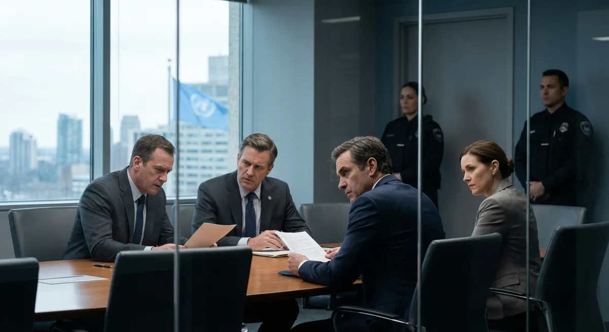 Slika je umetno generirana iz tem: mamila, pogajanja, mednarodni odnosi, varnost, konflikti