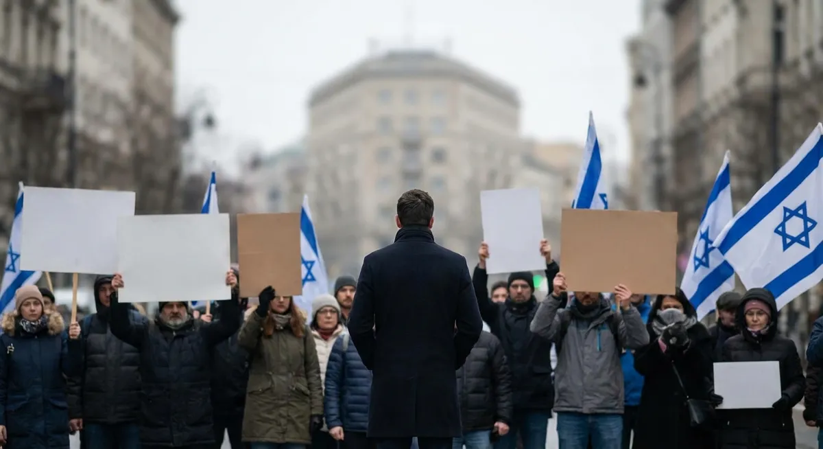 Slika je umetno generirana iz tem: tunizija, palestina, mednarodni odnosi, protesti, izrael