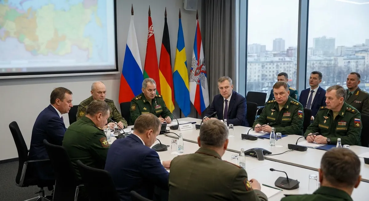 Slika je umetno generirana iz tem: tehnologija, evropska unija, rusija, evropska varnost, protidronska obramba, vojaška pripravljenost, obramba, mednarodna varnost, droni, vojaška mobilnost, varnost, vojaška strategija in taktika, ruska grožnja