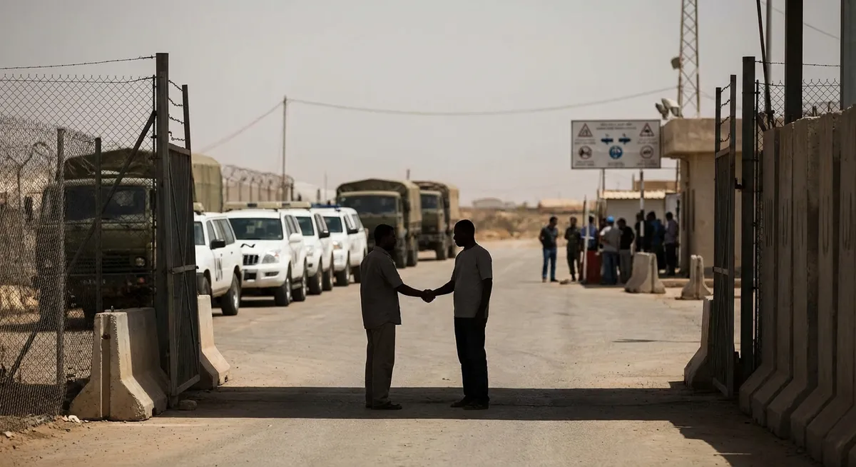 Slika je umetno generirana iz tem: trumpov načrt za gazo, odnosi zda-izrael, izrael, bližnji vzhod, mednarodni odnosi, vojaške operacije, palestinsko-izraelski konflikt, mednarodni odzivi, pogajanja, palestina, mirovni procesi, protesti, mišljenja o trumpovem mirovnem načrtu, bližnjevzhodna kriza, gaza, talci, nobelove nagrade, terorizem