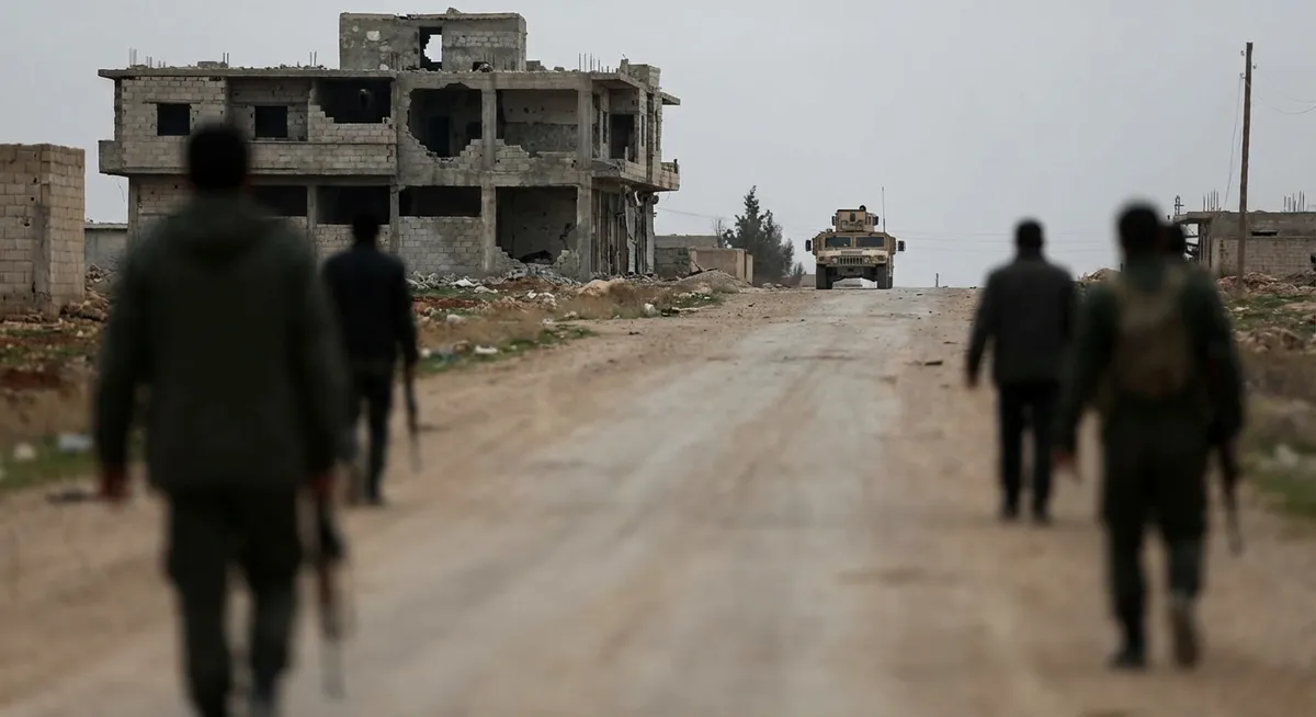 Slika je umetno generirana iz tem: mednarodni odnosi, spopadi, oboroženi spopadi