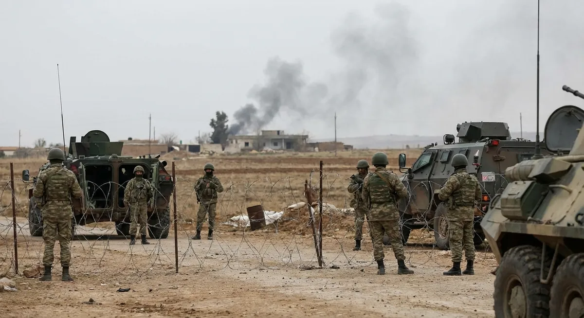 Slika je umetno generirana iz tem: mednarodni odnosi, obveščevalne službe, varnost, politika, oboroženi spopadi, jedrska razorožitev, kibernetska varnost