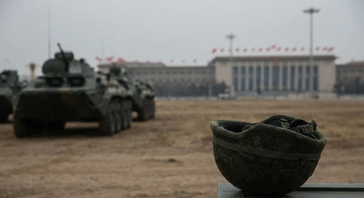 Slika je umetno generirana iz tem: oboroževanje, mednarodni odnosi, politika