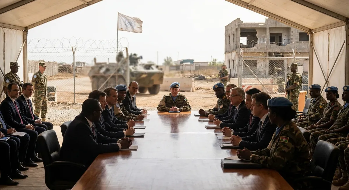 Slika je umetno generirana iz tem: diplomacija, oboroženi spopadi, spopadi, migracije, premirje, politika, mednarodni odnosi