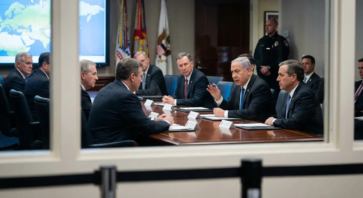 Slika je umetno generirana iz tem: mir, mednarodni odnosi, mirovni procesi, spopadi, mediacija, konflikti, varnost, pogajanja, diplomacija, politika, terorizem, politična pogajanja