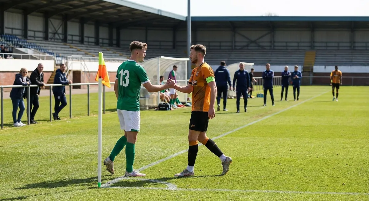 Slika je umetno generirana iz tem: šport, univerzitetni nogomet, rivalstvo