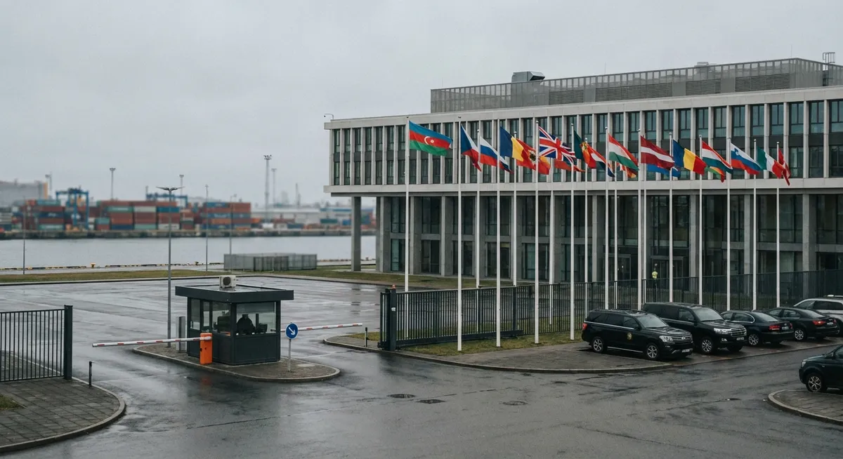 Slika je umetno generirana iz tem: ribolov, terorizem, sankcije, politika, obtožbe, mednarodni odnosi, diplomacija, kibernetska varnost