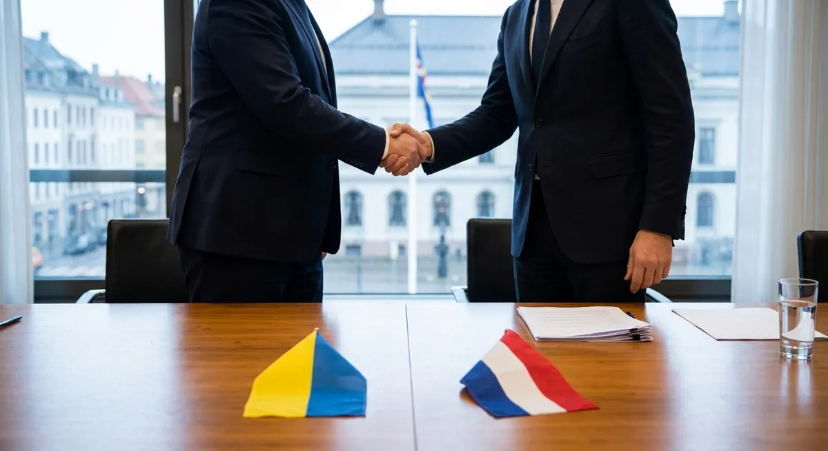 Slika je umetno generirana iz tem: mirovni procesi, mednarodni odnosi, diplomacija, ukrajina