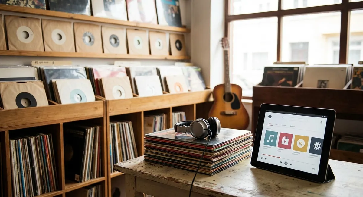 Slika je umetno generirana iz tem: glasba, rojstni dnevi, albumi