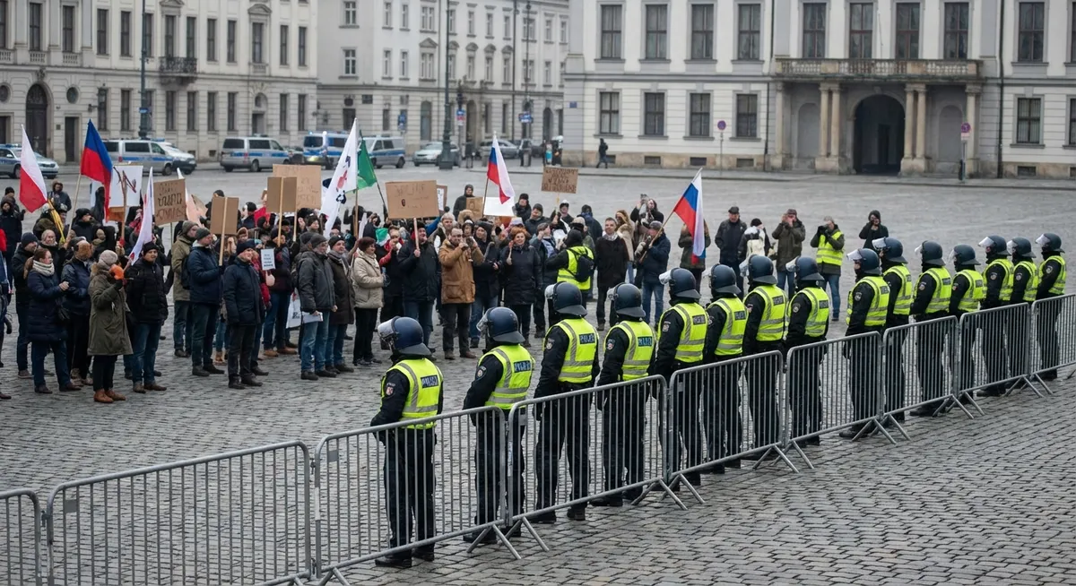Slika je umetno generirana iz tem: aretacije, varnostni ukrepi, varnost, religija, nacionalni simboli, politika, nemiri, policija, preiskave, protesti