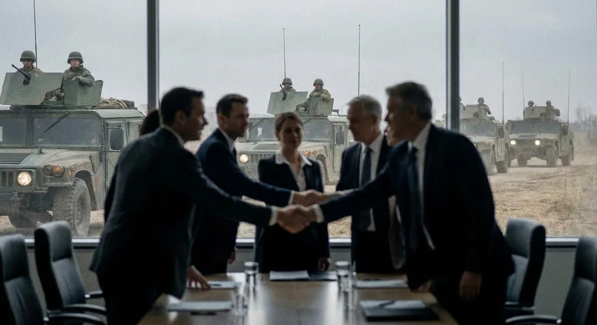 Slika je umetno generirana iz tem: mamila, oboroženi spopadi, tajne operacije, diplomatski spori