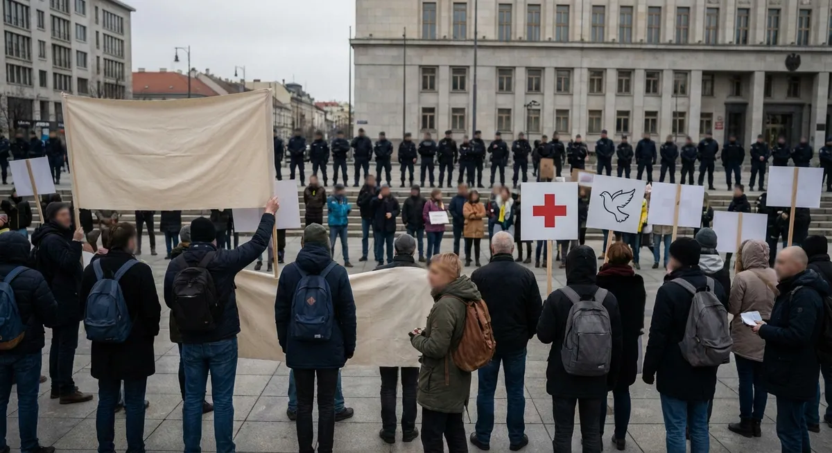 Slika je umetno generirana iz tem: korupcija, gospodarska kriza, politična nestabilnost, volitve, protesti