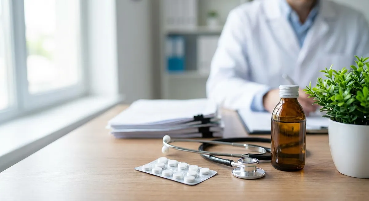 Slika je umetno generirana iz tem: farmacija, bolezni, politika, cepiva, otroci, medicina, zdravje