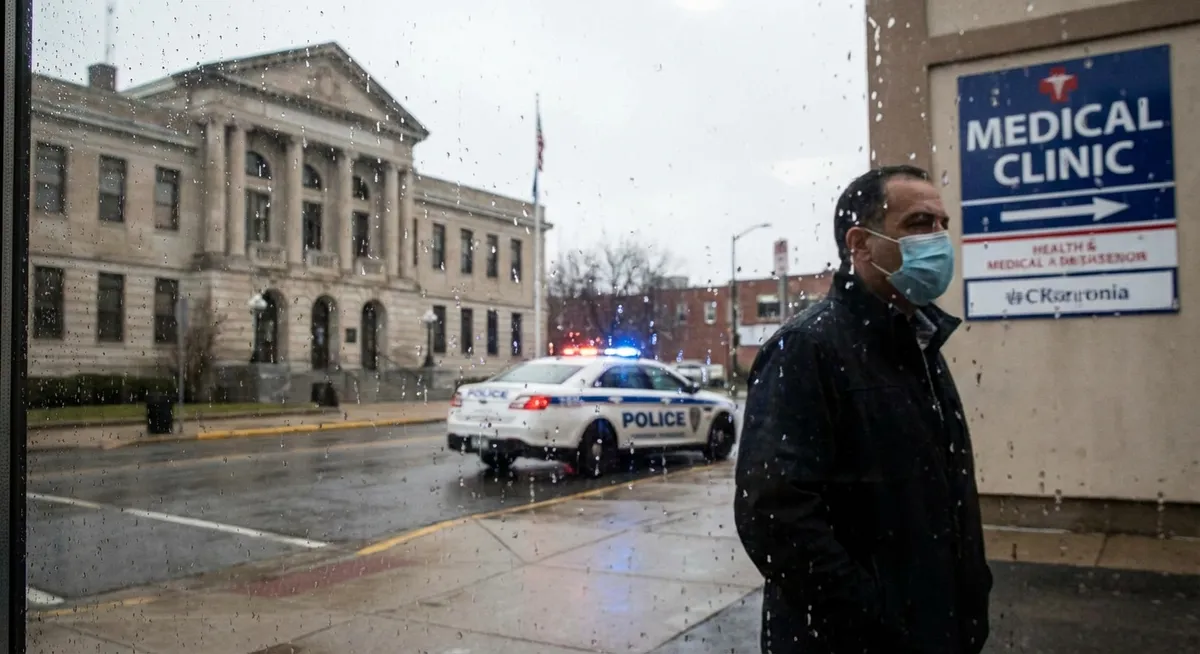 Slika je umetno generirana iz tem: kriminal, politika, pravo, zdravje