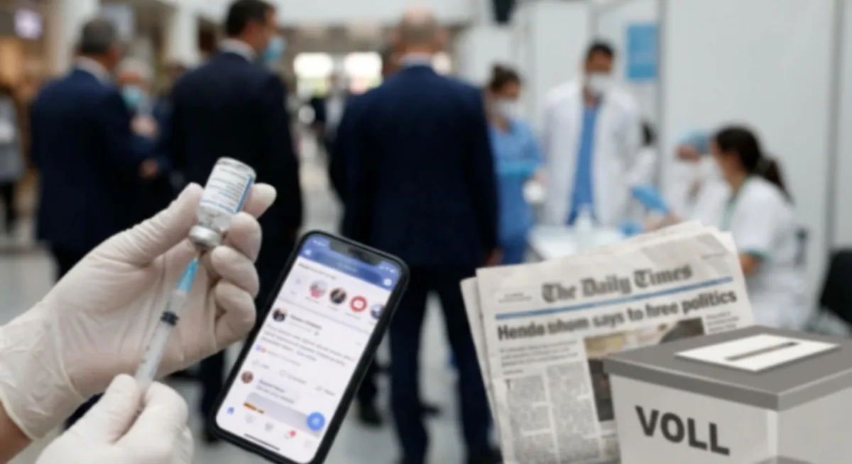 Slika je umetno generirana iz tem: javno zdravstvo, cepljenje, politika