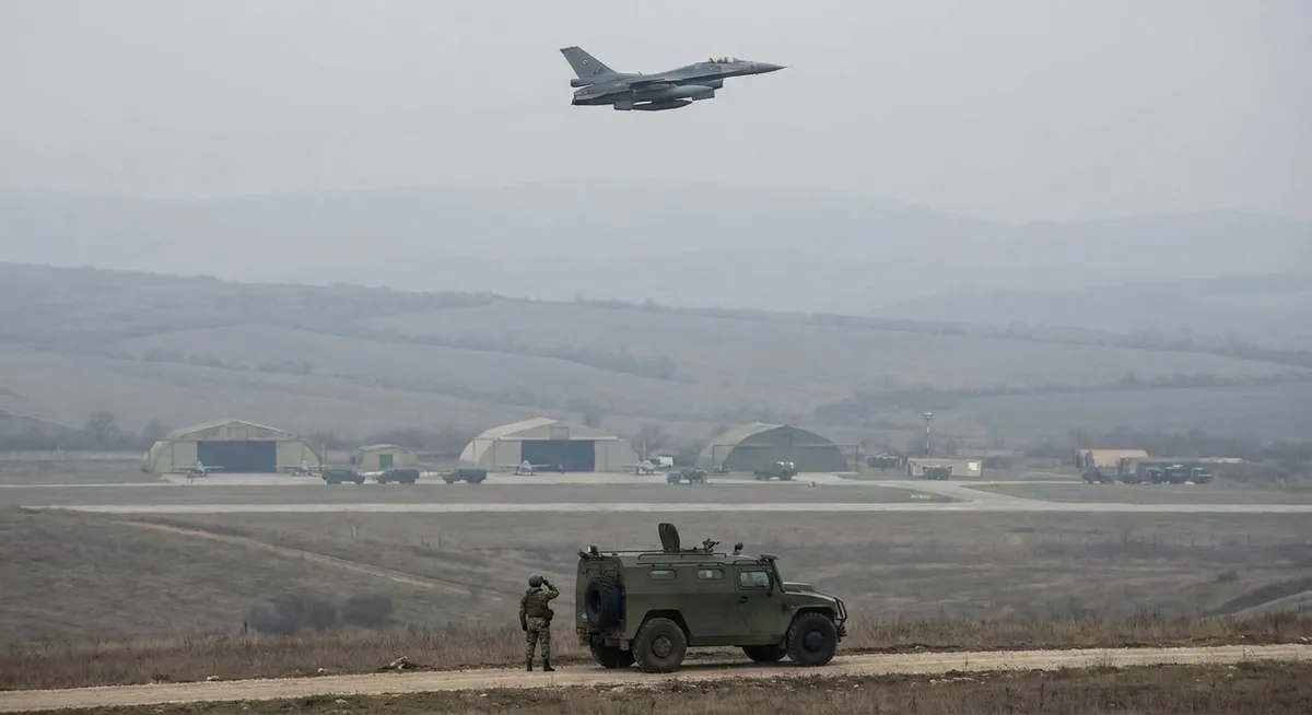 Slika je umetno generirana iz tem: vdori v zračni prostor, obramba, vojaška varnost