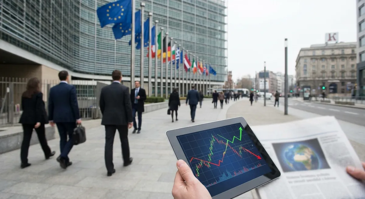 Slika je umetno generirana iz tem: gospodarstvo, rusija, financiranje, sankcije, politika, energetika, finance, mednarodni odnosi, evropska unija, rusko premoženje, ukrajina, pogajanja