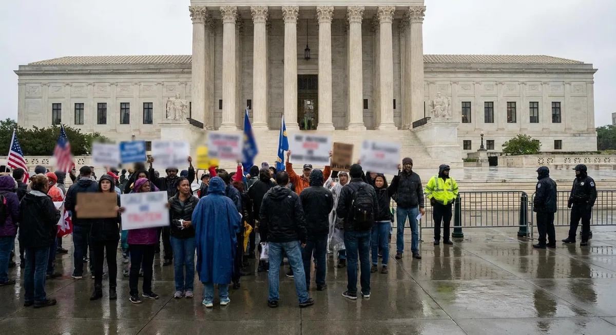 Slika je umetno generirana iz tem: politika, migracije, sodstvo, protesti