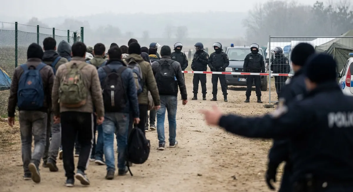 Slika je umetno generirana iz tem: migracije, nasilje, kriminal