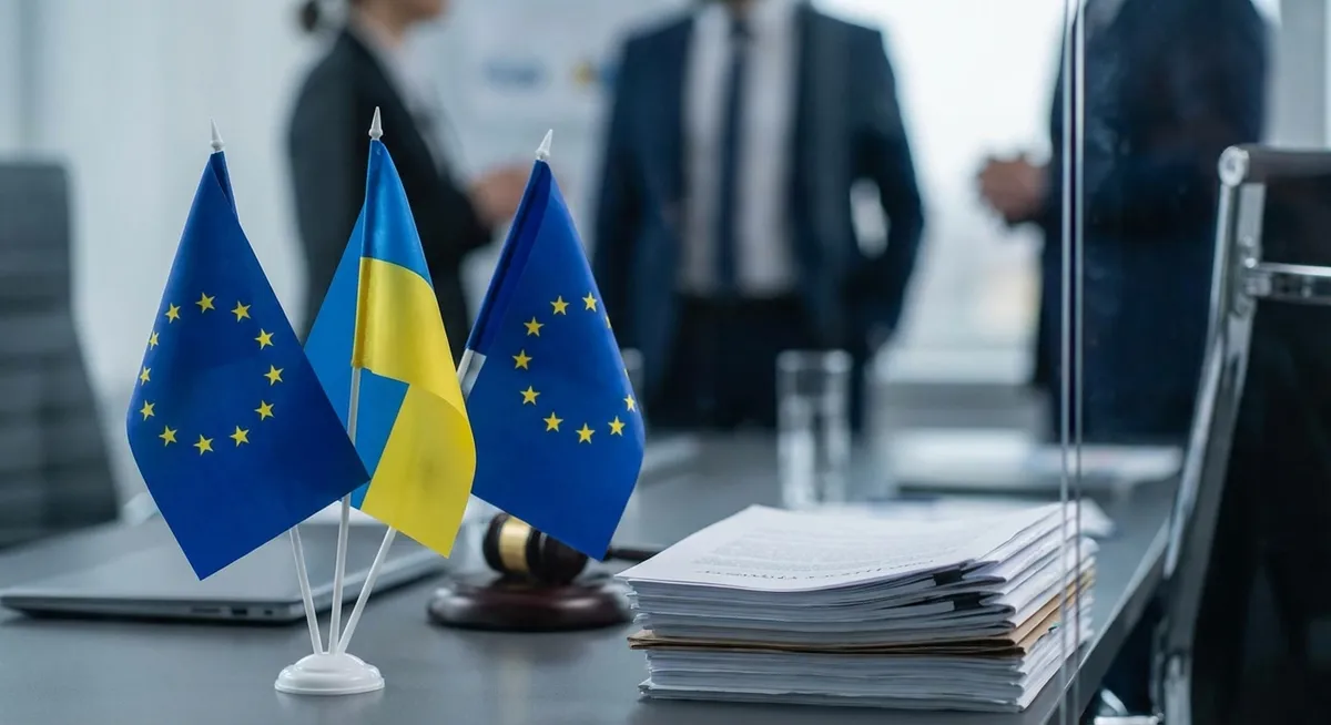 Slika je umetno generirana iz tem: mednarodne finance, ukrajina, rusija, sankcije, kirgizistan, evropska unija