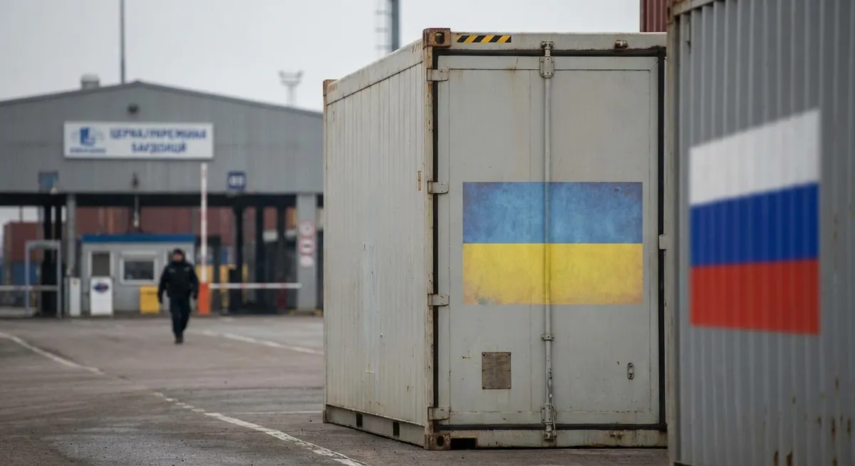 Slika je umetno generirana iz tem: gospodarstvo, trgovina, politika, mednarodni odnosi, rusko-ukrajinski konflikt, zunanja trgovina, diplomacija, geopolitika, človekove pravice