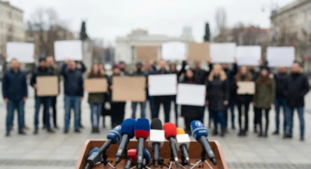 Slika je umetno generirana iz tem: diskriminacija, politične pravice, svoboda tiska