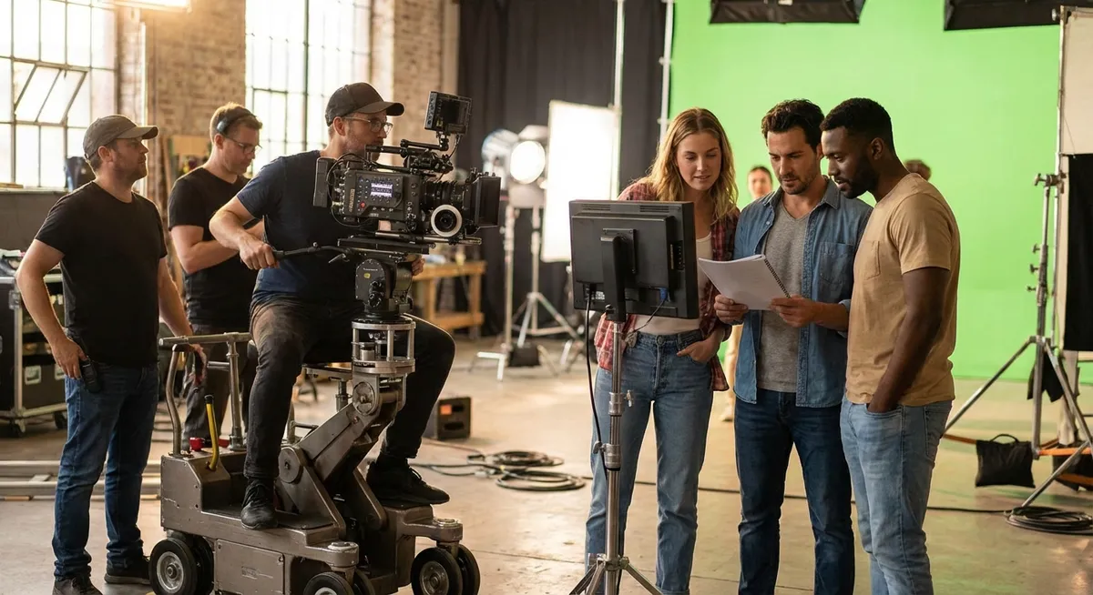 Slika je umetno generirana iz tem: filmi, igralci, božič, televizija