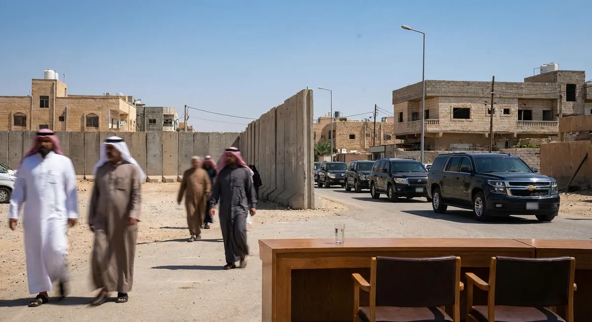 Slika je umetno generirana iz tem: pogajanja, bližnji vzhod, mednarodni odnosi, mir