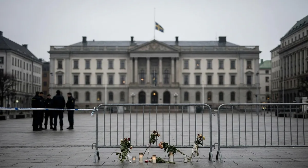 Slika je umetno generirana iz tem: terorizem, smrti, politično nasilje, politika, protesti, svoboda govora, migracije, aktivizem, mediji