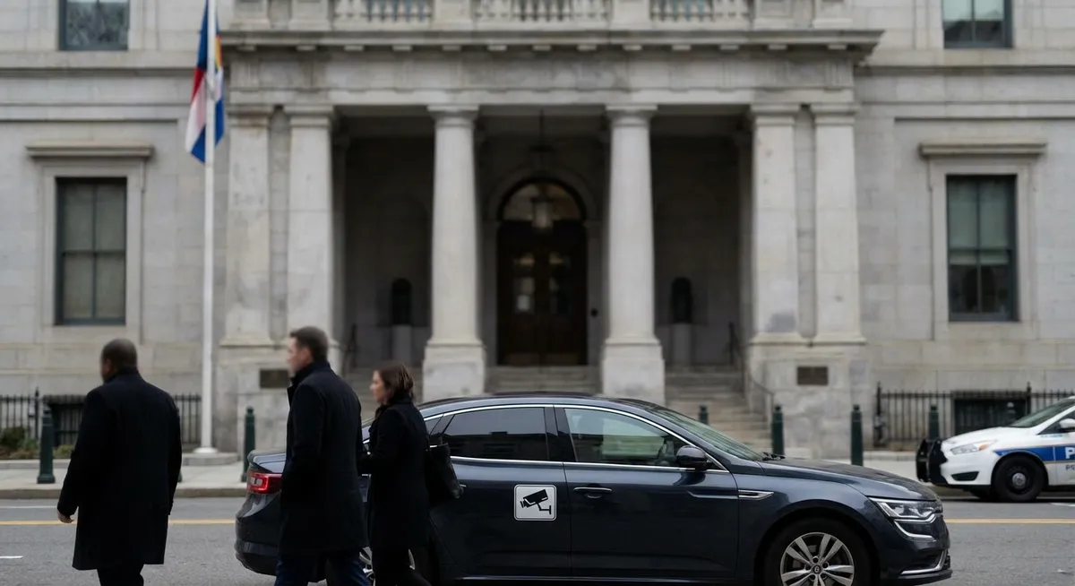 Slika je umetno generirana iz tem: nacionalna varnost, trgovina, sodstvo, politika