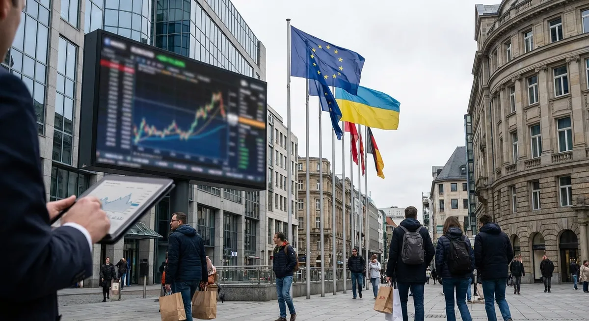 Slika je umetno generirana iz tem: evropska unija, finance, ukrajina, geopolitika