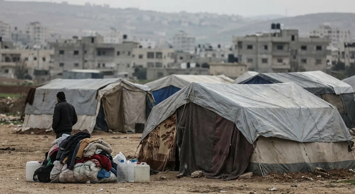 Slika je umetno generirana iz tem: bombardiranje, palestina, izmenjava ujetnikov, priznanje palestine, mednarodna solidarnost, politične napetosti, izrael, humanitarna pomoč, spopadi, žrtve, genocid, aretacije, palestinsko-izraelski konflikt